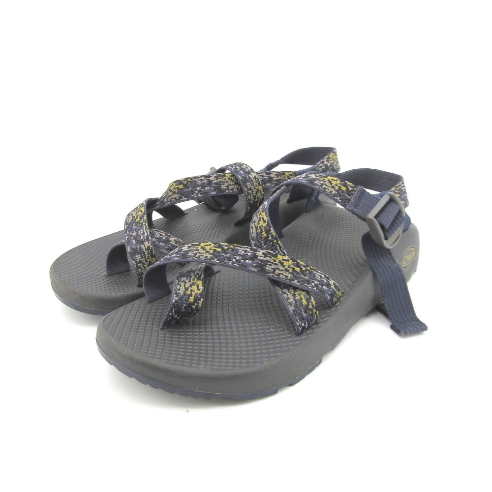 Chaco Z2 Classic Mens Sandals Size 10 Navy Blue Patterned Toe Loop Hiking Water